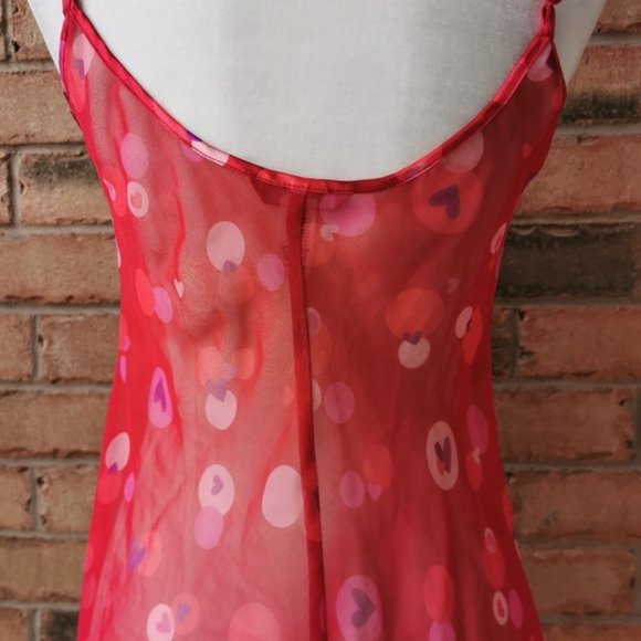 LaSenza red heart print sheer camisole lingerie - Picture 5 of 6